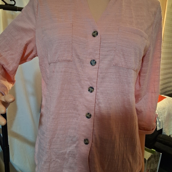 Carolyn Taylor Tops - Carolyn Taylor Peach Button Down Shirt